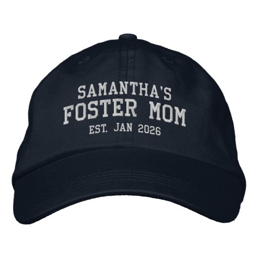 Personalisierte bestickte Mütze für Pflege-Mama Baseballkappe (Vorderseite)