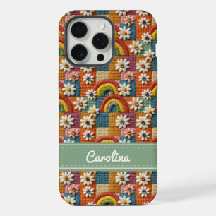 Personalisierte bestickte Regenbogen-Handyhülle iPhone 15 Pro Max Hülle