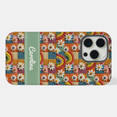 Personalisierte bestickte Regenbogen-Handyhülle iPhone Hülle (Rückseite (Horizontal))