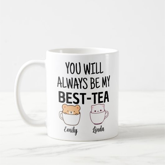 Personalisierte Bestie Tasse Bester Freund Name Ni (Links)