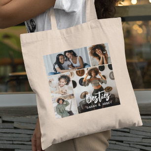 Personalisierte Besties 10-Foto-Collage Tragetasche