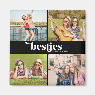 Personalisierte Besties-Beste-Freundinnen-Fotos 4 Magnet
