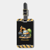 Personalisierte Bezeichnung Baufahrzeuge Baby Boy Gepäckanhänger (Vorderseite vertikal)