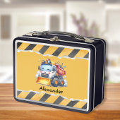 Personalisierte Bezeichnung Baufahrzeuge Baby Boy Metall Brotdose
