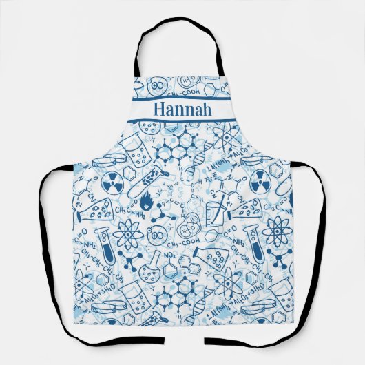 Personalisierte Bezeichnung Chemie Doodle Thema Sc Schürze (Vorderseite)