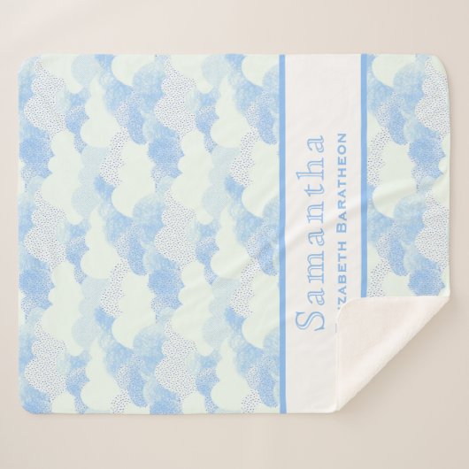 Personalisierte Bezeichnung für blaue und weiße Wo Sherpadecke (Vorderseite (Horizontal))