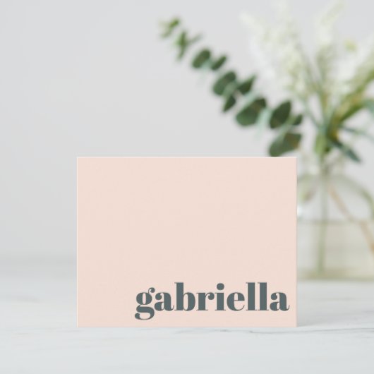 Personalisierte Bezeichnung für rosa und grüne, fe Mitteilungskarte (Stehend Vorderseite)