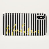 Personalisierte Bezeichnung für Schwarzweiß-Streif Case-Mate iPhone Hülle (Rückseite (Horizontal))