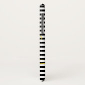 Personalisierte Bezeichnung für Schwarzweiß-Streif Case-Mate iPhone Hülle (Hinten/Links)