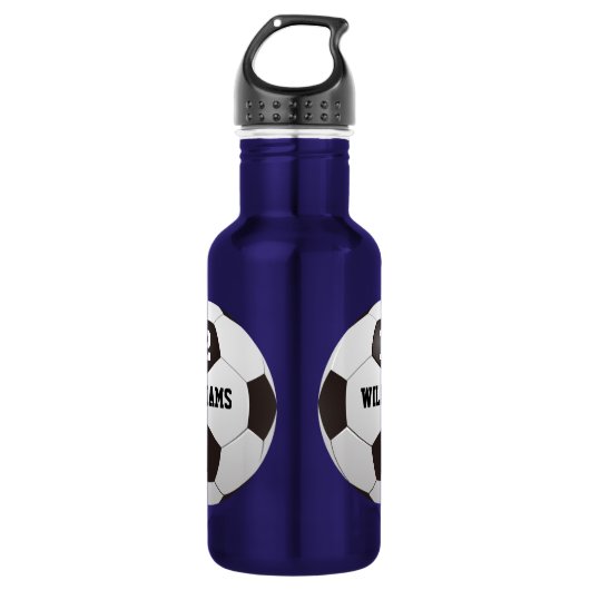 Personalisierte Bezeichnung Fußball-Ball Edelstahlflasche (Vorderseite)