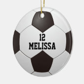 Personalisierte Bezeichnung Fußball-Ball Keramik Ornament (Links)
