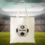 Personalisierte Bezeichnung Fußball-Ball Tragetasche<br><div class="desc">Personalisierter Name und Mannschaftsnummer Fußball Geschenk. Entwickelt von Thisisnotme©</div>