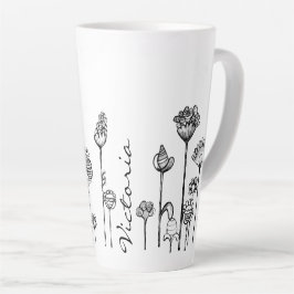 Personalisierte Bezeichnung im Muster Schwarz/Weiß Milchtasse