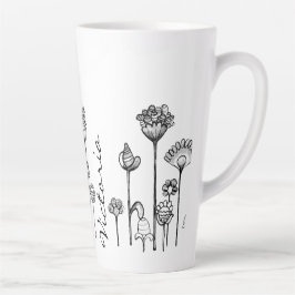 Personalisierte Bezeichnung im Muster Schwarz/Weiß Milchtasse