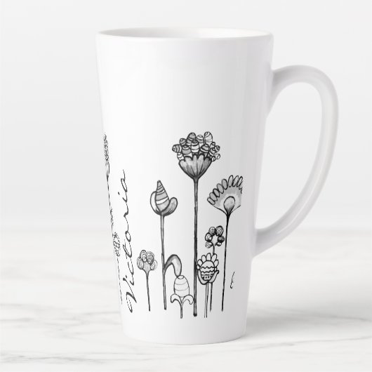 Personalisierte Bezeichnung im Muster Schwarz/Weiß Milchtasse (Rechts)