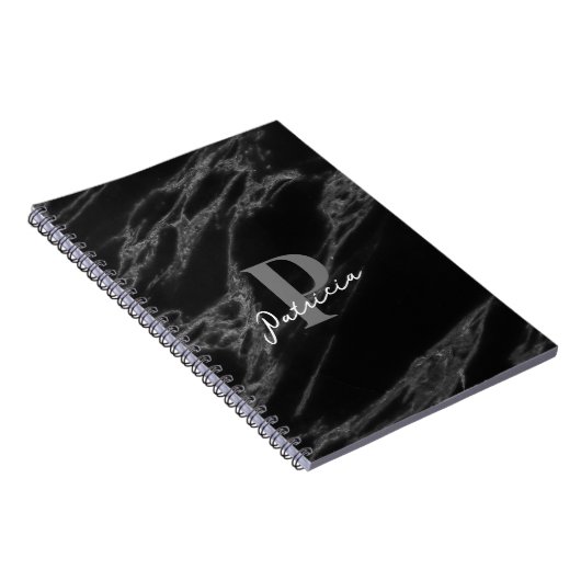 Personalisierte Bezeichnung Initial Modern Marble  Notizblock (Rechte Seite)