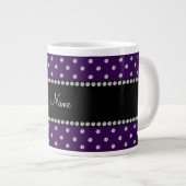 Personalisierte Bezeichnung lila Diamanten Jumbo-Tasse (Vorderseite Rechts)