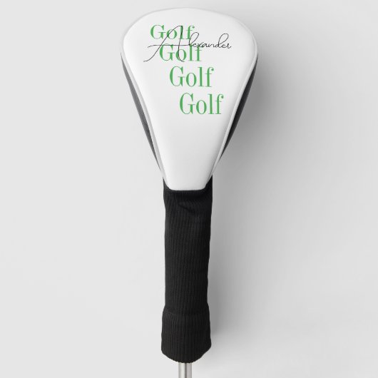 Personalisierte Bezeichnung Minimale Typografie Golf Headcover (Vorderseite)
