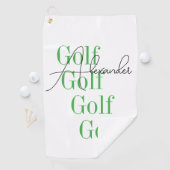 Personalisierte Bezeichnung Minimale Typografie Golfhandtuch (Insitu)