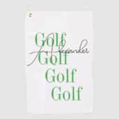 Personalisierte Bezeichnung Minimale Typografie Golfhandtuch (Vorderseite)
