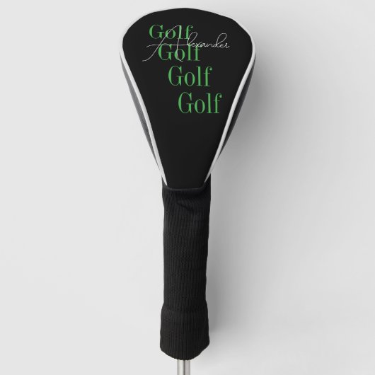 Personalisierte Bezeichnung Moderne Typografie Golf Headcover (Vorderseite)