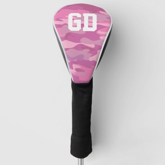 Personalisierte Bezeichnung Monogramm rosa Camoufl Golf Headcover (Vorderseite)