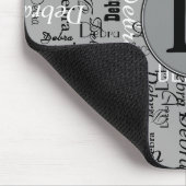 Personalisierte Bezeichnung Monogramm schwarz-weiß Mousepad (Ecke)