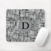 Personalisierte Bezeichnung Monogramm schwarz-weiß Mousepad (Mit Mouse)