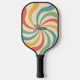 Personalisierte Bezeichnung Retro Streifen Typogra Pickleball Schläger