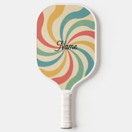 Personalisierte Bezeichnung Retro Streifen Typogra Pickleball Schläger