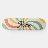 Personalisierte Bezeichnung Retro Streifen Typogra Skateboard (Horizontal)