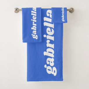 Personalisierte Bezeichnung Retro Typografie Fra Badhandtuch Set