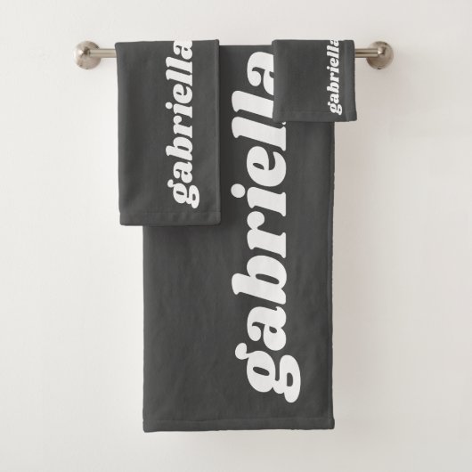 Personalisierte Bezeichnung Retro Typografie | SCH Badhandtuch Set (Insitu)