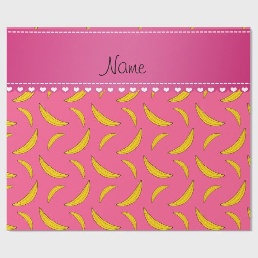 Personalisierte Bezeichnung Rosa Bananen Geschenkpapier (Flach)