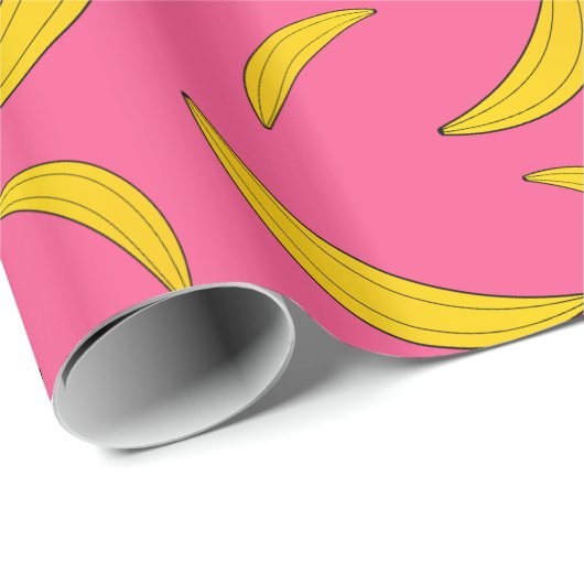 Personalisierte Bezeichnung Rosa Bananen Geschenkpapier (Rolleneckpunkt)