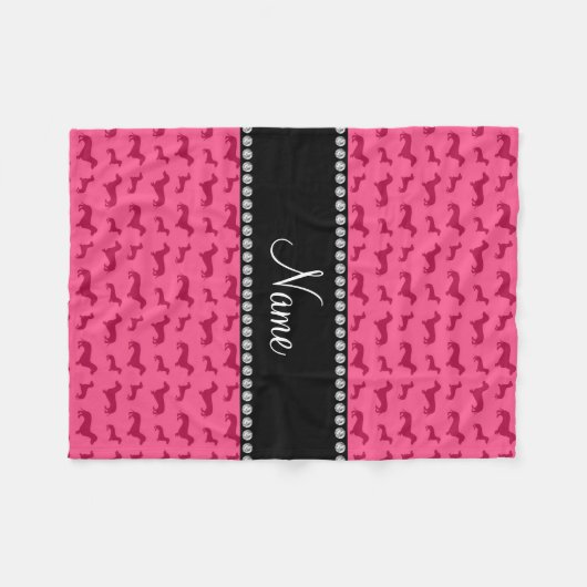 Personalisierte Bezeichnung Rosa Dackeln Fleecedecke (Vorderseite (Horizontal))