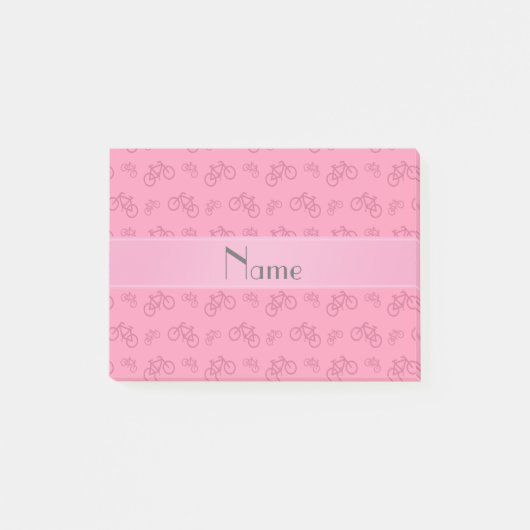 Personalisierte Bezeichnung rosa Fahrräder Post-it Klebezettel (Vorderseite)