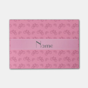 Personalisierte Bezeichnung rosa Fahrräder Post-it Klebezettel