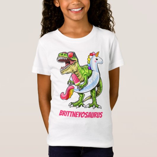 Personalisierte Bezeichnung Saurus Cool T-Rex Somm T-Shirt (Vorderseite)