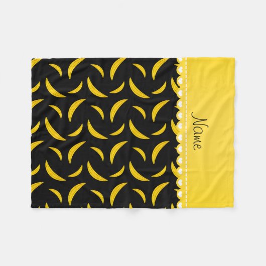 Personalisierte Bezeichnung schwarze Bananen Fleecedecke (Vorderseite (Horizontal))
