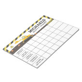 Personalisierte Bezeichnung und Aufgaben für die B Notizblock (angewinkelt)