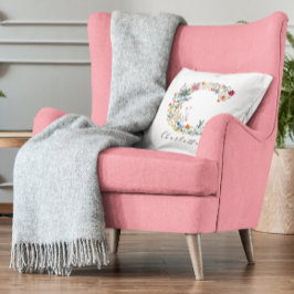 Personalisierte Bezeichnung und florale Monogramm  Kissen