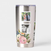 Personalisierte Bezeichnungen für farbige Blumenbi Thermobecher (Vorderseite)