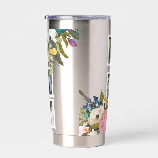 Personalisierte Bezeichnungen für farbige Blumenbi Thermobecher (Rechts)