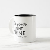 Personalisierte Bibel für den Lichtschacht Christl Zweifarbige Tasse (Vorderseite Links)