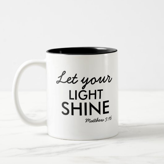 Personalisierte Bibel für den Lichtschacht Christl Zweifarbige Tasse (Links)