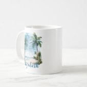 Personalisierte Bibel Verse Beach Landschaft Kaffeetasse (Vorderseite Links)