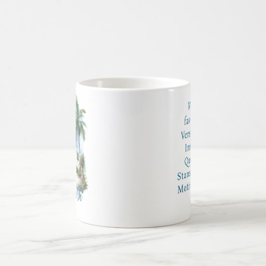 Personalisierte Bibel Verse Beach Landschaft Kaffeetasse (Mittel)