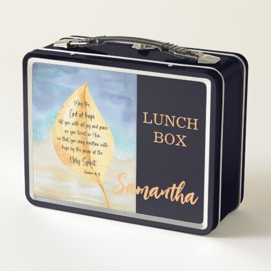 Personalisierte Bibel Verse Metal Lunch Box (Rückseite)