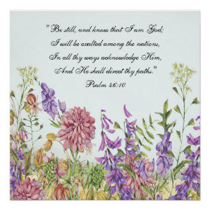 Personalisierte Bibelvers-Blumen-Wandkunst Poster